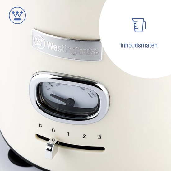 Westinghouse Retro Blender - Smoothie Maker - Wit - 1,5 Liter - 600W van Westin — afbeelding 5