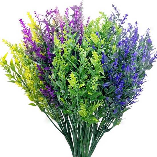 oCreon 12 Bundels Kunstlavendel Bloemen - Faux Lavendel voor Balkon - Tuin & Bruiloftdecoratie