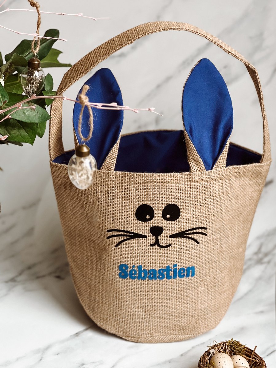 Paasmandje – Gepersonaliseerd – Donker Blauw