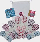Eco Femme First Period Kit, wasbaar maandverband startpakket voor je eerste menstruatie - menarche pakket Natural organic - wit