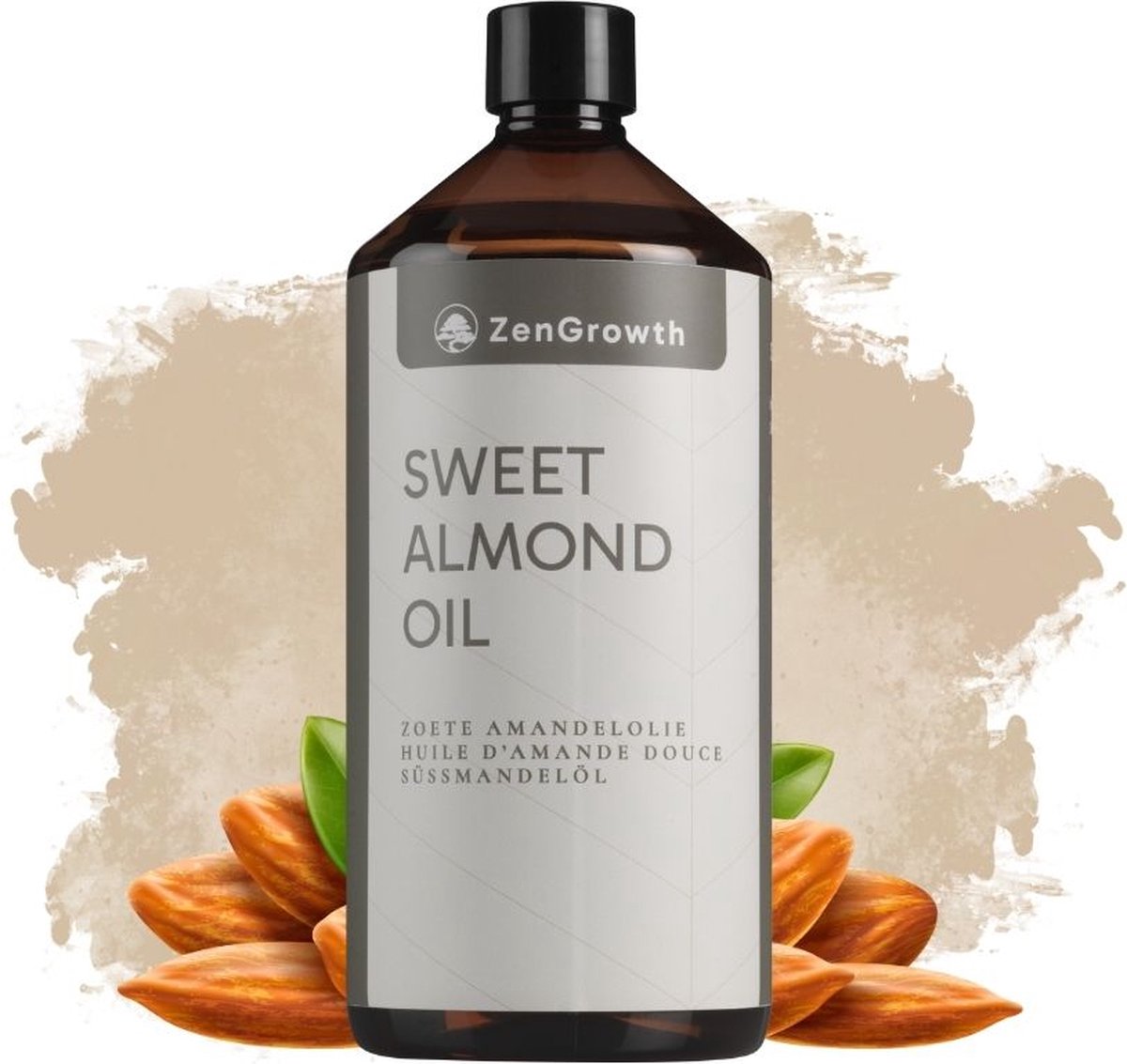 Goedkoopste ZenGrowth® Zoete Amandelolie 1 Liter – huidolie – 100 natuurlijk – Amandel massageolie – zachte en gladde huid