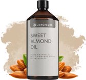 ZenGrowth® Zoete Amandelolie 1 Liter – huidolie – 100% natuurlijk – Amandel massageolie – zachte en gladde huid