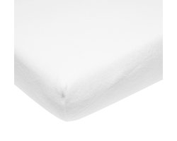 Meyco Baby Uni molton stretch hoeslaken ledikant - white - 60x120cm