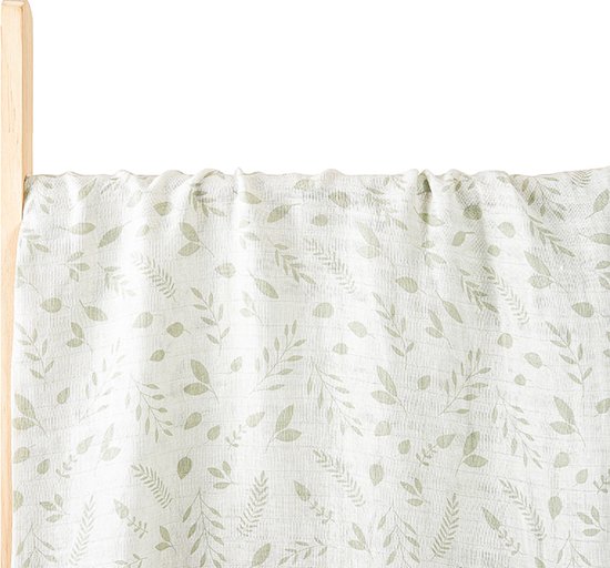 HappyBear - Swaddle Hydrofiele Doek - Botanical - Extra groot - 120cm - Inbakerdoek - 100% zachte tweelaags katoenen mousseline van HappyBear — afbeelding 2