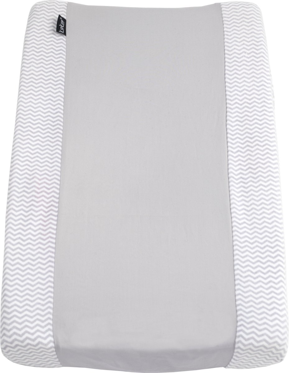 KipKep Aankleedkussen hoes - Mét anti-slip onderkant! - Ziggy Grey - katoen - nicky velour