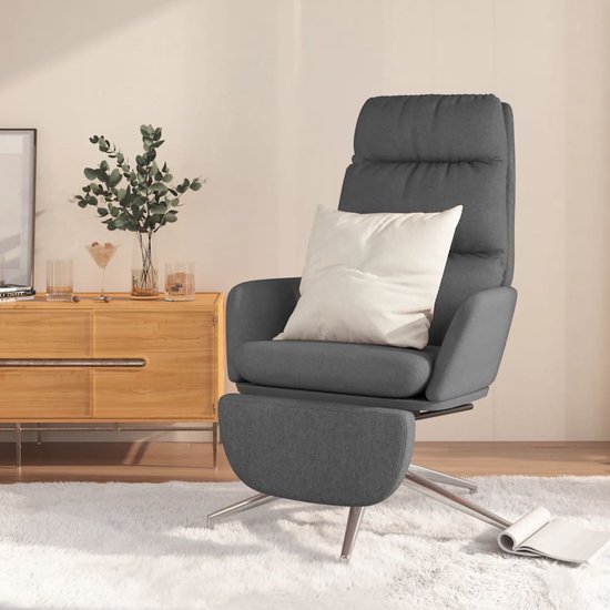 Poltrona de chão Kodsø microfibra 75x90x100 cm Cinzento [en.casa