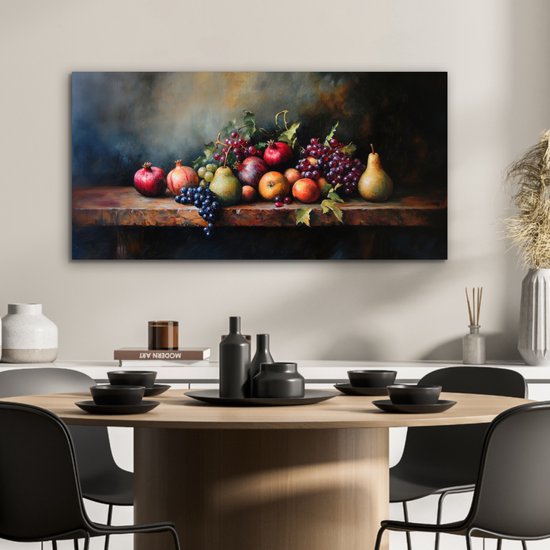 Tableau aluminium 80x40 cm - Décoration murale métal - Rustique - Nature morte - Fruits - Décoration murale métal salon - Décoration industrielle - Photo sur dibond - Accessoires industriels chambre