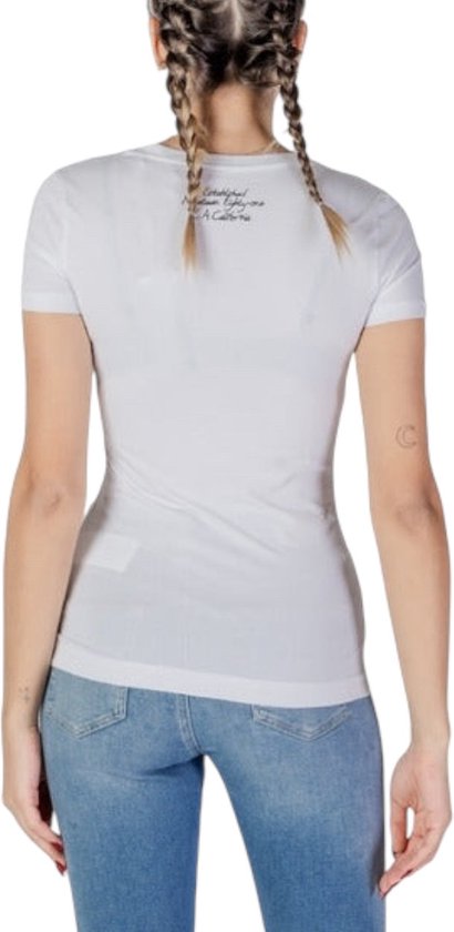 Debora Flower Hollow Rhinestone Embellished T-shirt - White main image 0