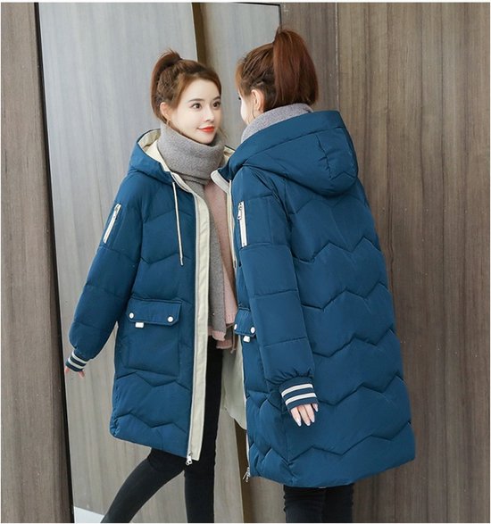 Katoenen kleding/halflange dames/losse winterjas/dikke katoenen gewatteerde jas/katoenen gewatteerde jas XL