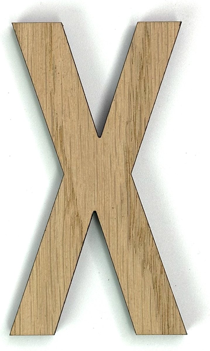 Houten letter X - 10 cm hoog