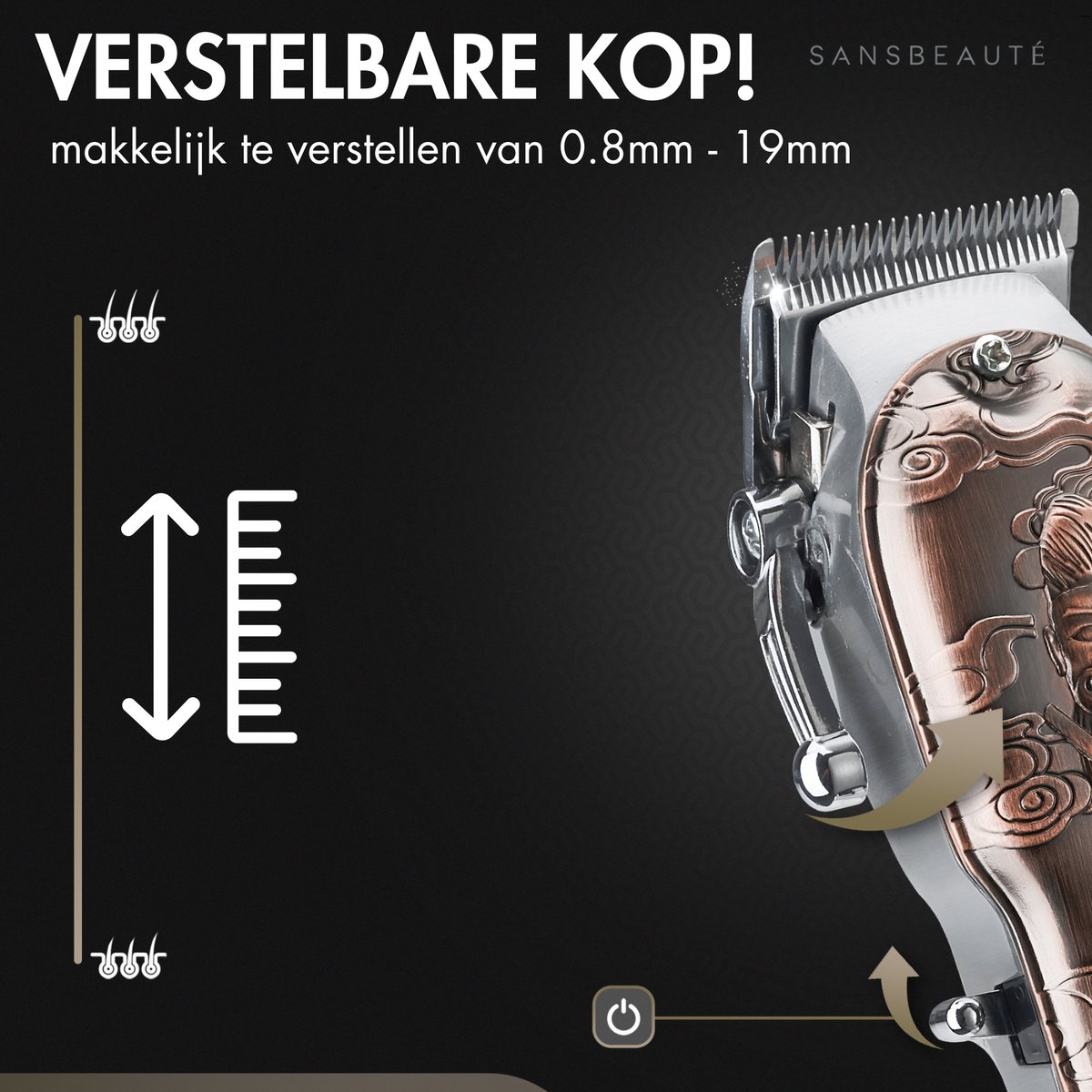 Professionele Draadloze 4-in-1 Tondeuse - Sansbeauté - Tondeuse Mannen Hoofdhaar - Cheveux Haar - Haartrimmer - Kapper Haar Machine - Haartondeuse - Trimmer Baard - Barber Hair Clipper - Kapper Buddha Trimmer - Barber Set - Kappersset thumbnail 5