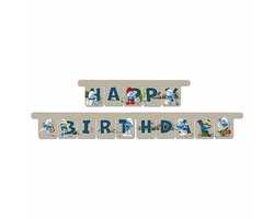 Happy Birthday - Fijne verjaardag - Verjaardagsslinger - De smurfen - 3 m
