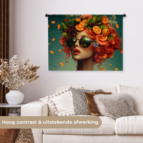 Tapisserie murale 90x67,5 cm - Femme - Orange - Baies - Oranje - Tapisserie murale - Tapisseries