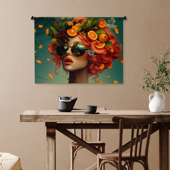 Tapisserie murale 90x67,5 cm - Femme - Orange - Baies - Oranje - Tapisserie murale - Tapisseries