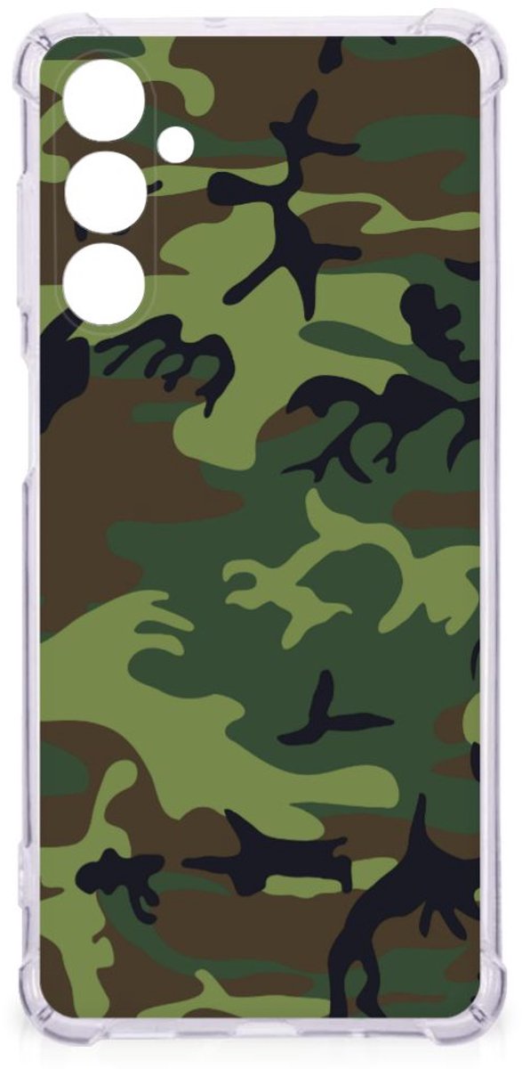 Samsung Galaxy M54 Doorzichtige Silicone Hoesje Army Dark