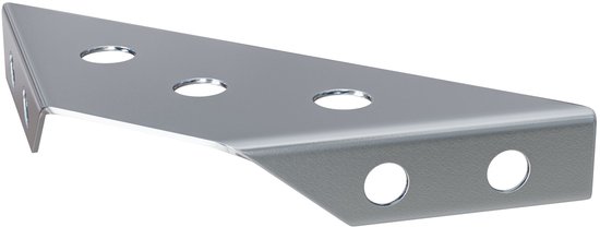 Verchroomde metalen hoekversterker met 5 gaten.
