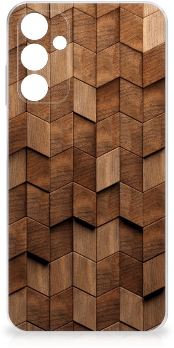 Bumper Hoesje voor Samsung Galaxy A15 Wooden Cubes
