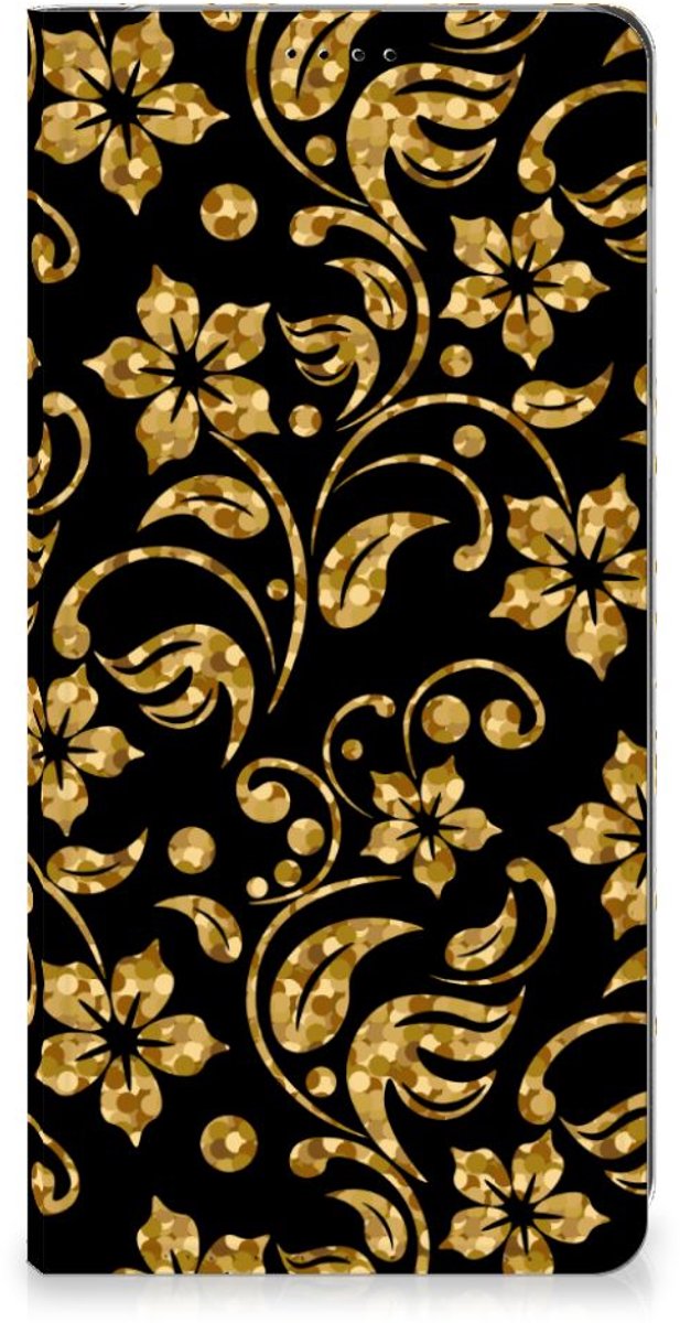 Motorola Edge 40 Neo Smart Cover Gouden Bloemen