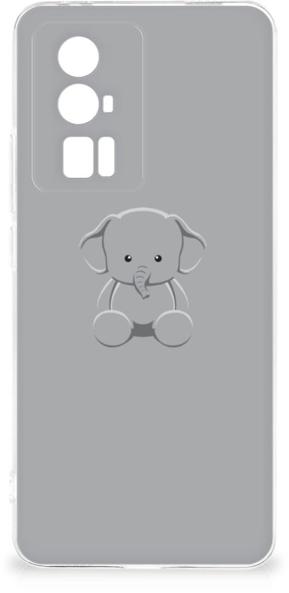 Xiaomi Poco F5 Pro Telefoonhoesje met Naam Grijs Baby Olifant