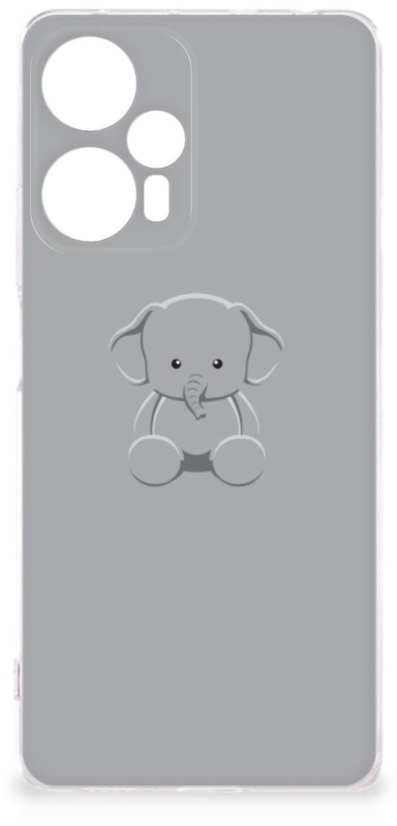 Xiaomi Poco F5 Telefoonhoesje met Naam Grijs Baby Olifant