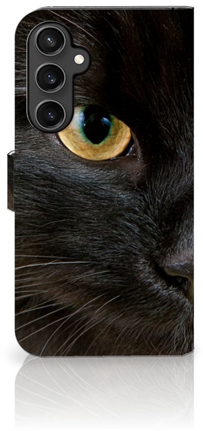 Portefeuille Samsung Galaxy S23 FE Etuis Portefeuille Compatible avec Cuir Flip Cover Fermeture magnétique pour Chat Noir