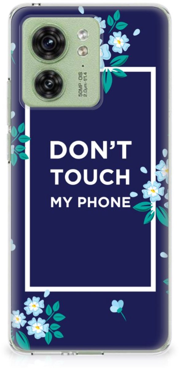Motorola Edge 40 Silicone-hoesje Flowers Blue DTMP