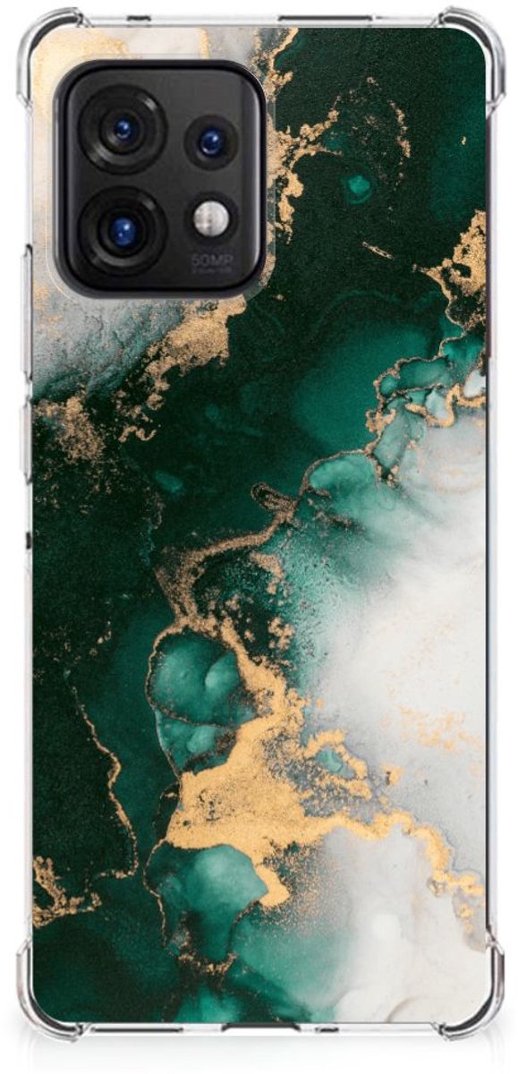 Anti-Shock Hoesje voor Motorola Edge 40 Pro Marmer Groen