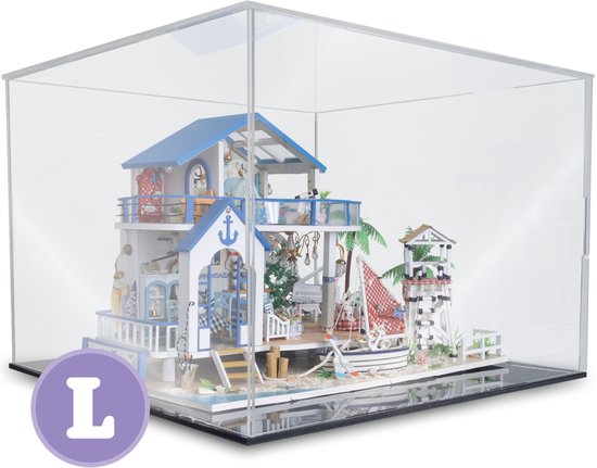 Stofkap voor Bouwpakket 35x35x25 cm - Miniatuur - Knutselen Volwassenen/Meisjes/Jongens - Vitrine - Beschermhoes - DIY - 35x35x25 cm - L - Crafts&Co