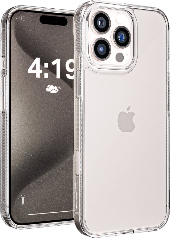 My Case Hoesje geschikt voor iPhone 15 Pro Transparant Hoes - Siliconen Schokbestendig Hoesje Transparant