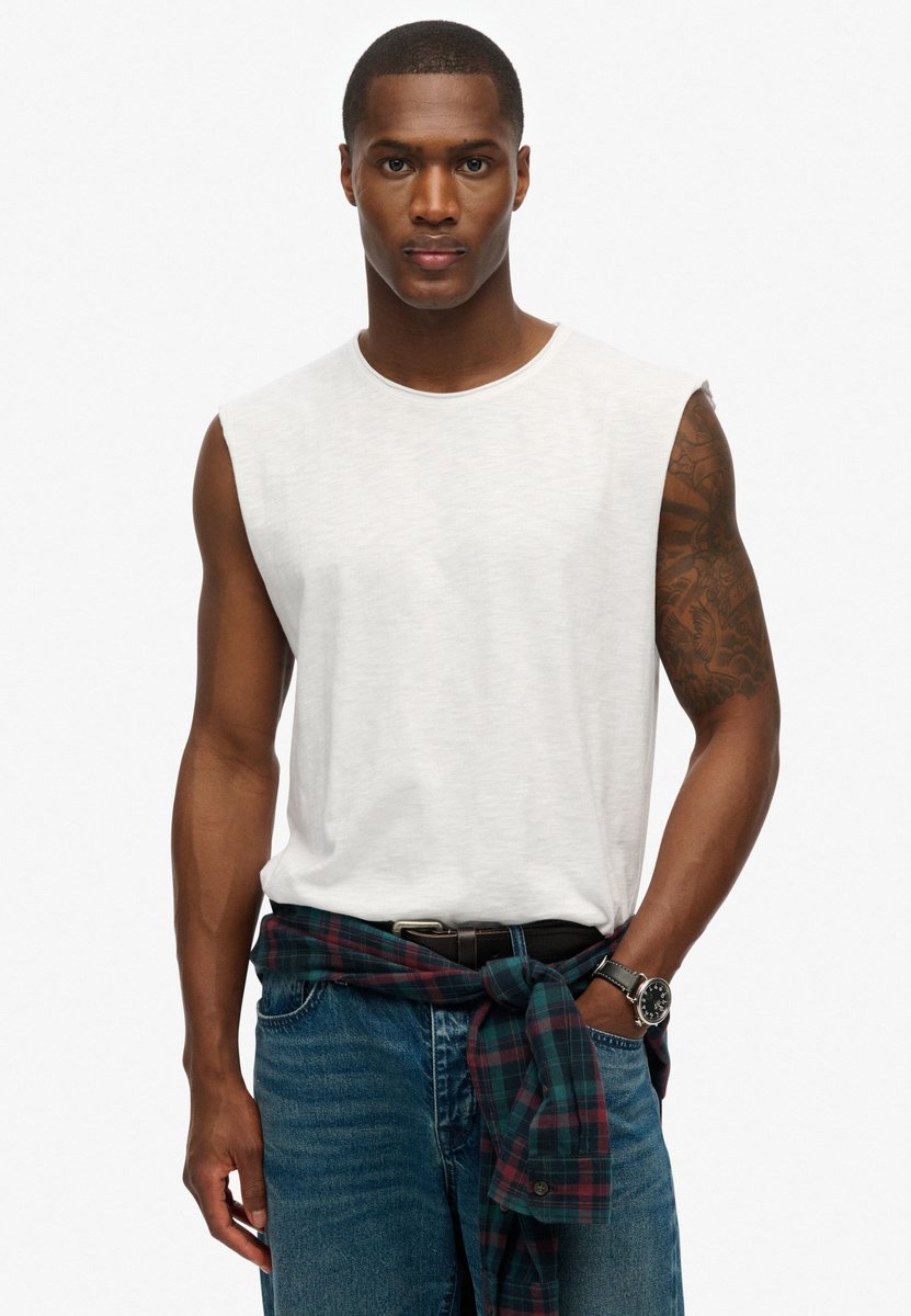 Superdry Raw Edge Slub tanktop Heren Vesten Optic