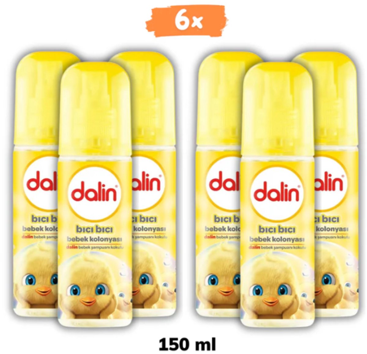 Dalin, Spray Baby Cologne, Bici Bici, Originele Badtijdgeur, 6 x 150 ml