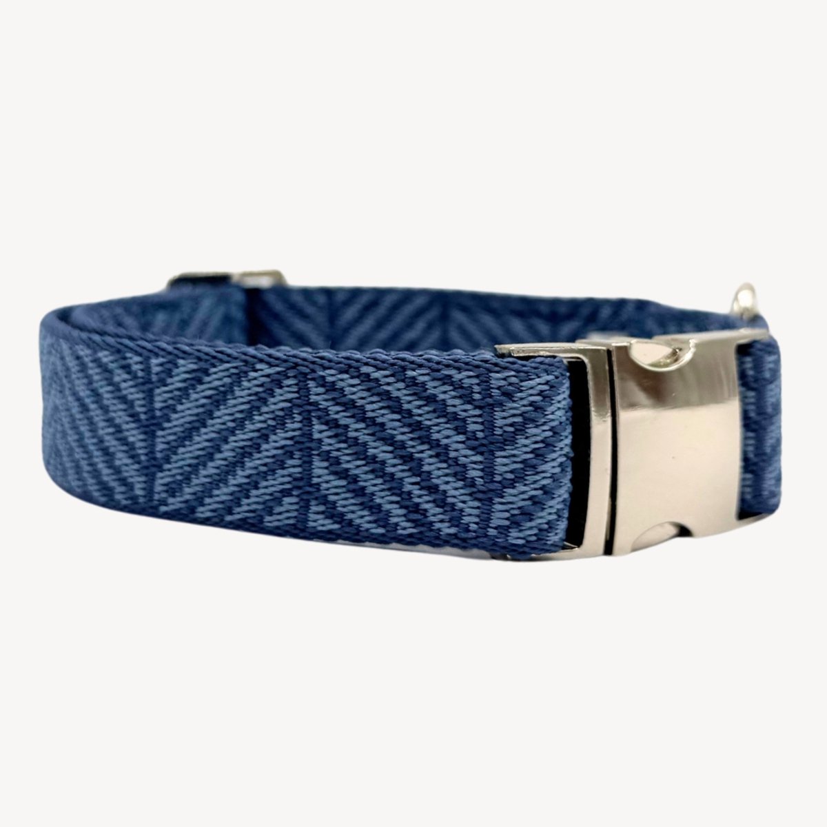 Denim - Blauw - Halsband Hond - M- 36 / 52 cm