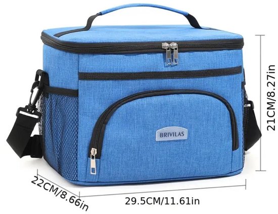 Sac isotherme Nivard - Glacière - Éléments de refroidissement - Glacière - Voiture - Sac à lunch - Plage - Blauw