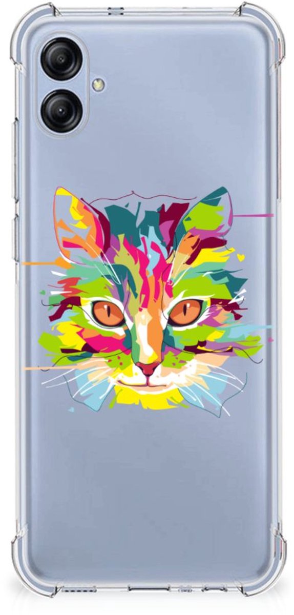 Samsung Galaxy A04e Stevig Bumper Hoesje Cat Color