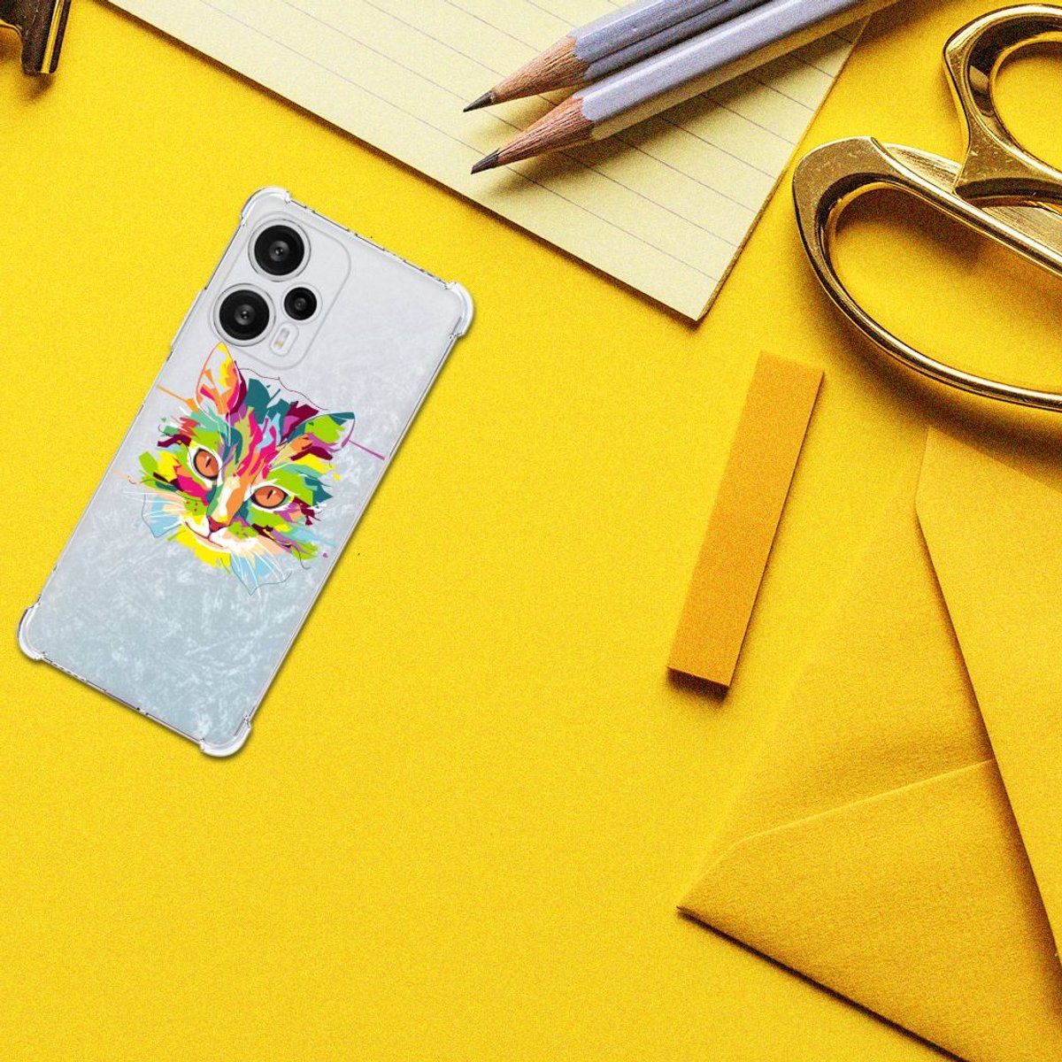 Xiaomi Poco F5 Stevig Bumper Hoesje Cat Color