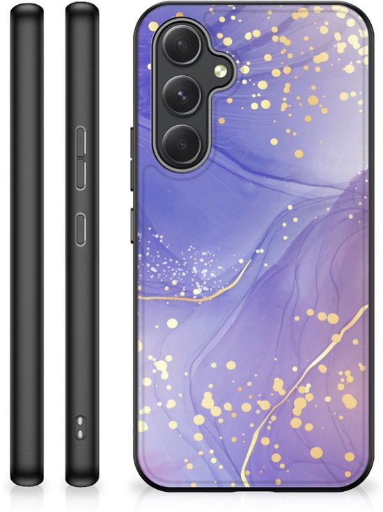Coque colorée pour Samsung Galaxy A54, motif aquarelle violet