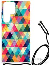 Coque Smartphone avec photo Coque Samsung Galaxy S23 Ultra avec bordure transparente Checkered