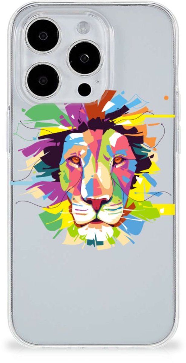 iPhone 15 Pro Telefoonhoesje met Naam Lion Color
