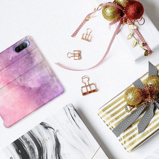 Belle coque de téléphone Sony Xperia 10 III Housse de Bookcase Pink violet peinture