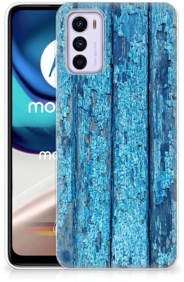 Motorola Moto G42 Bumper Hoesje Wood Blue