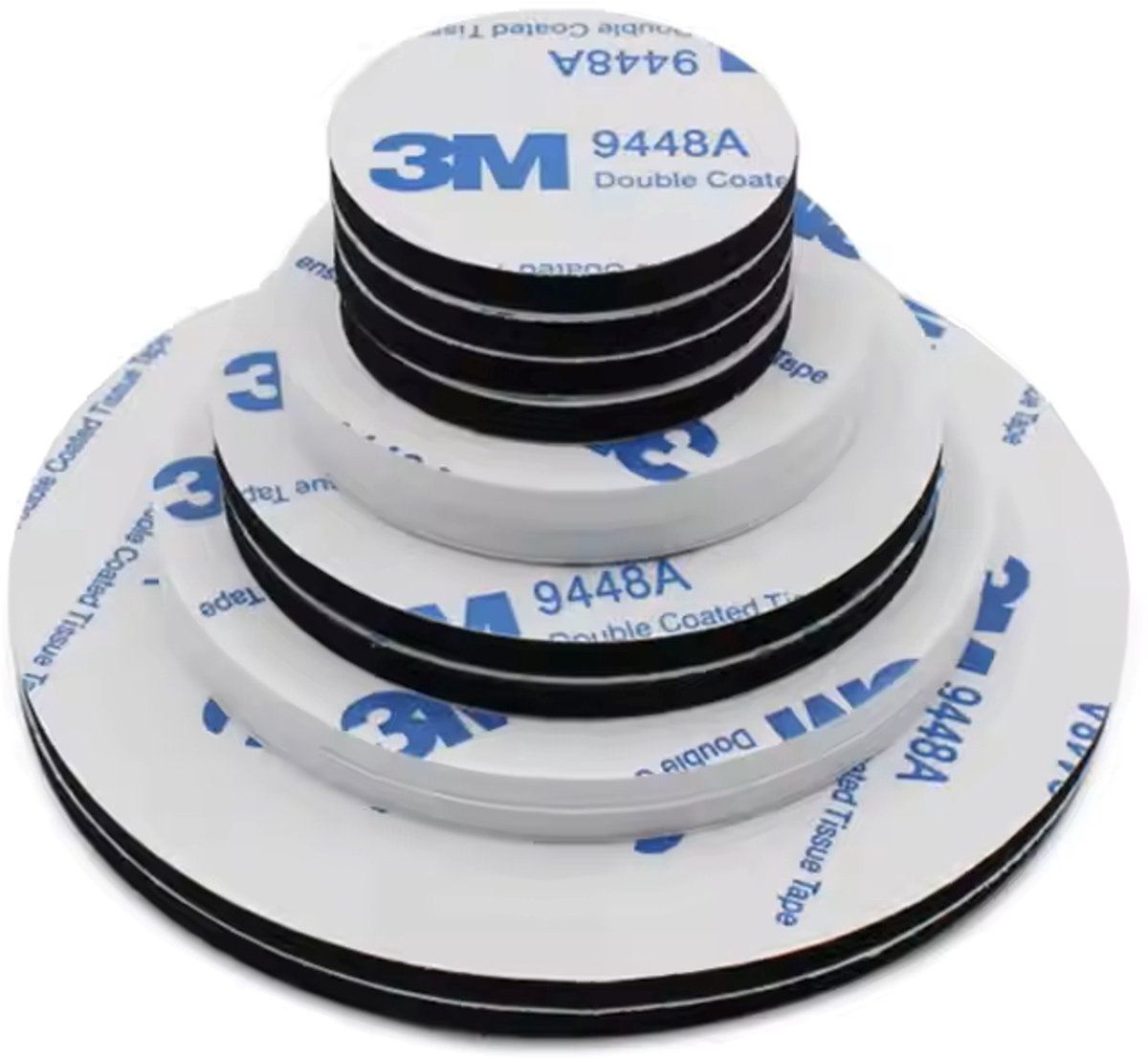 60 stuks | 3M 9448A Dubbelzijdige Montage Tape | Rond Ø40/50/60mm | Acryl Schuim | Hittebestendig & Drukgevoelig | Voor Hobby, Decoratie & Elektronica | Wit
