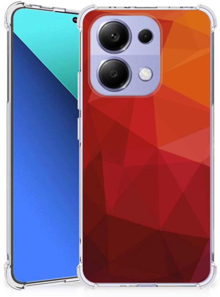 Shockproof Case voor Xiaomi Redmi Note 13 4G Polygon Red