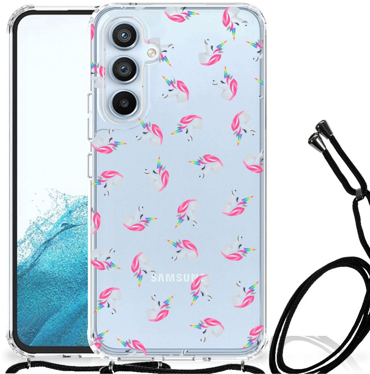 Doorzichtige Silicone Hoesje voor Samsung Galaxy A54 5G Unicorns