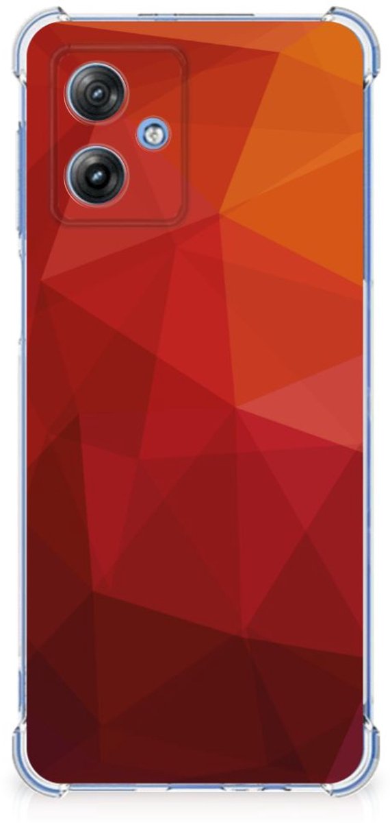 Shockproof Case voor Motorola Moto G54 Polygon Red