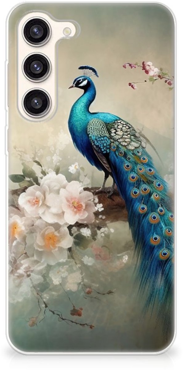 TPU Hoesje voor Samsung Galaxy S23 Plus Vintage Pauwen