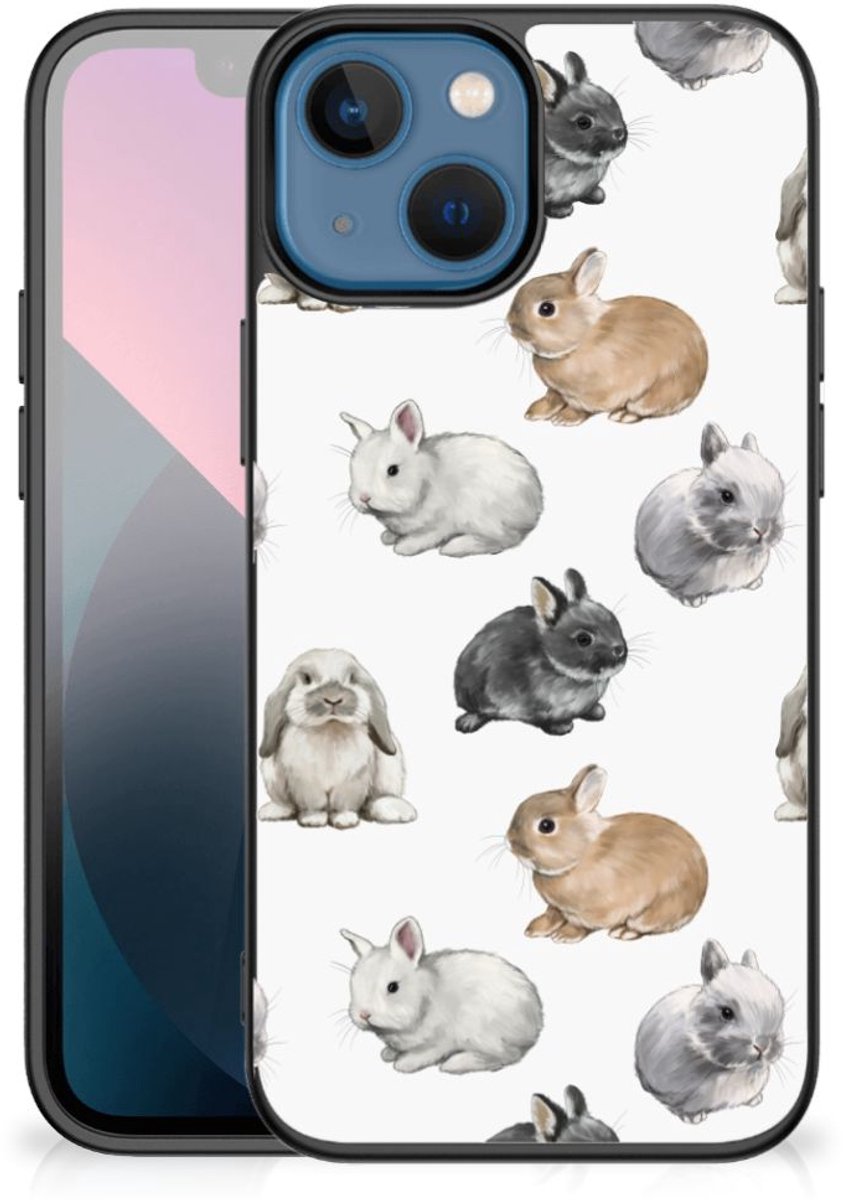 Dierenprint Telefoonhoesje voor Apple iPhone 13 mini Konijntjes