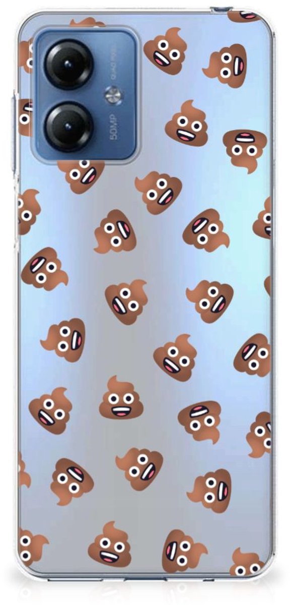 Back Cover voor TPU bumper voor Motorola Moto G14 Poep Emojis