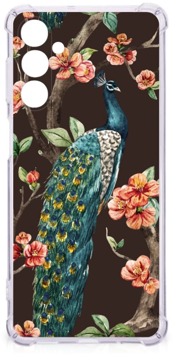 Samsung Galaxy M54 Case Anti-shock Pauw met Bloemen