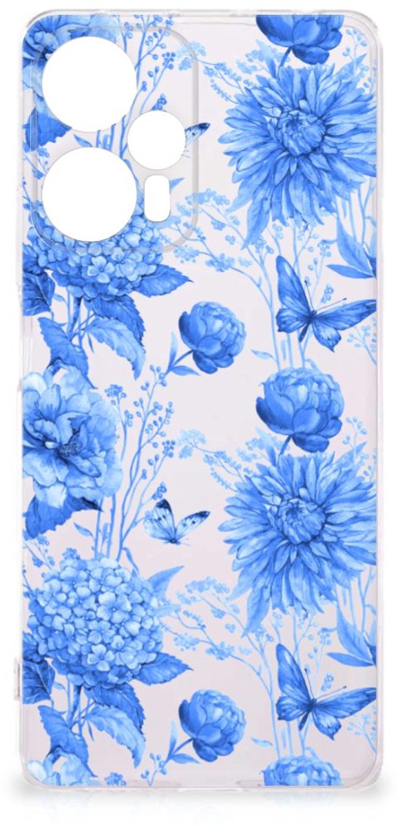 TPU Case voor Xiaomi Poco F5 Flowers Blue