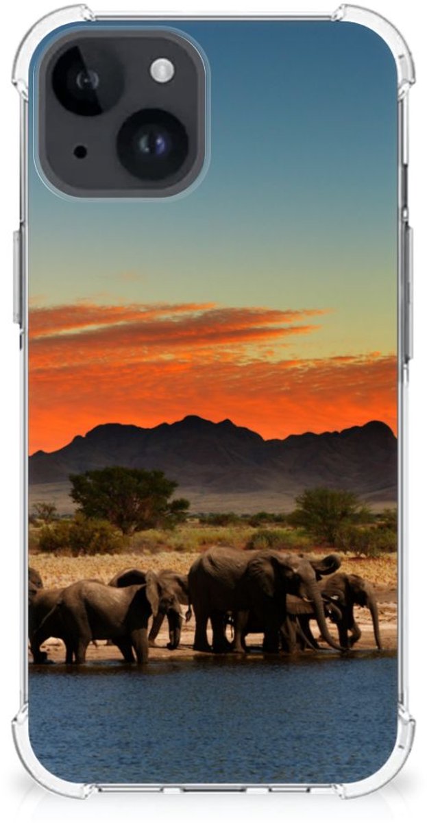 Back Cover voor iPhone 15 Case Anti-shock Olifanten